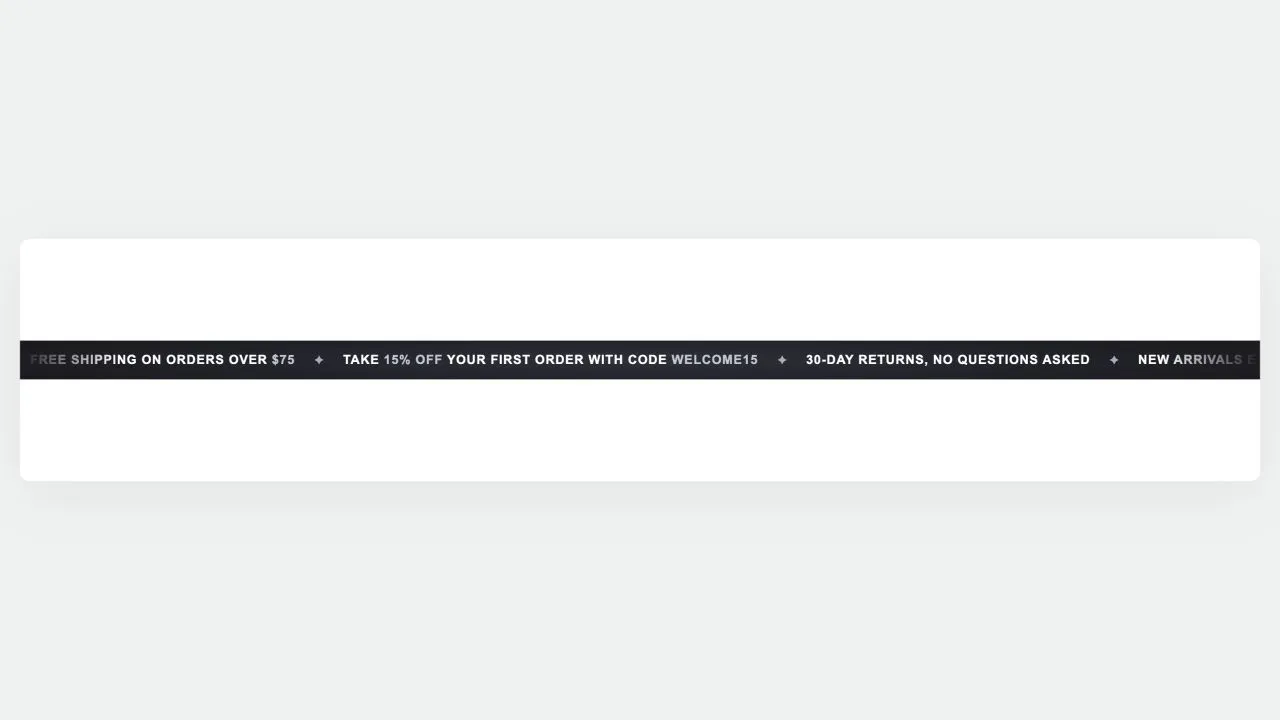 Preview of the Announcement Bar 1 Shopify section