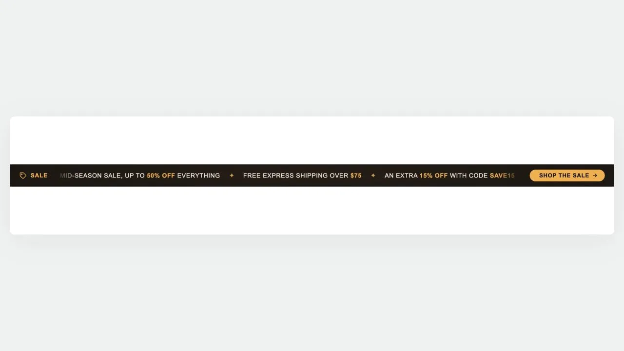 Preview of the Announcement Bar 4 Shopify section