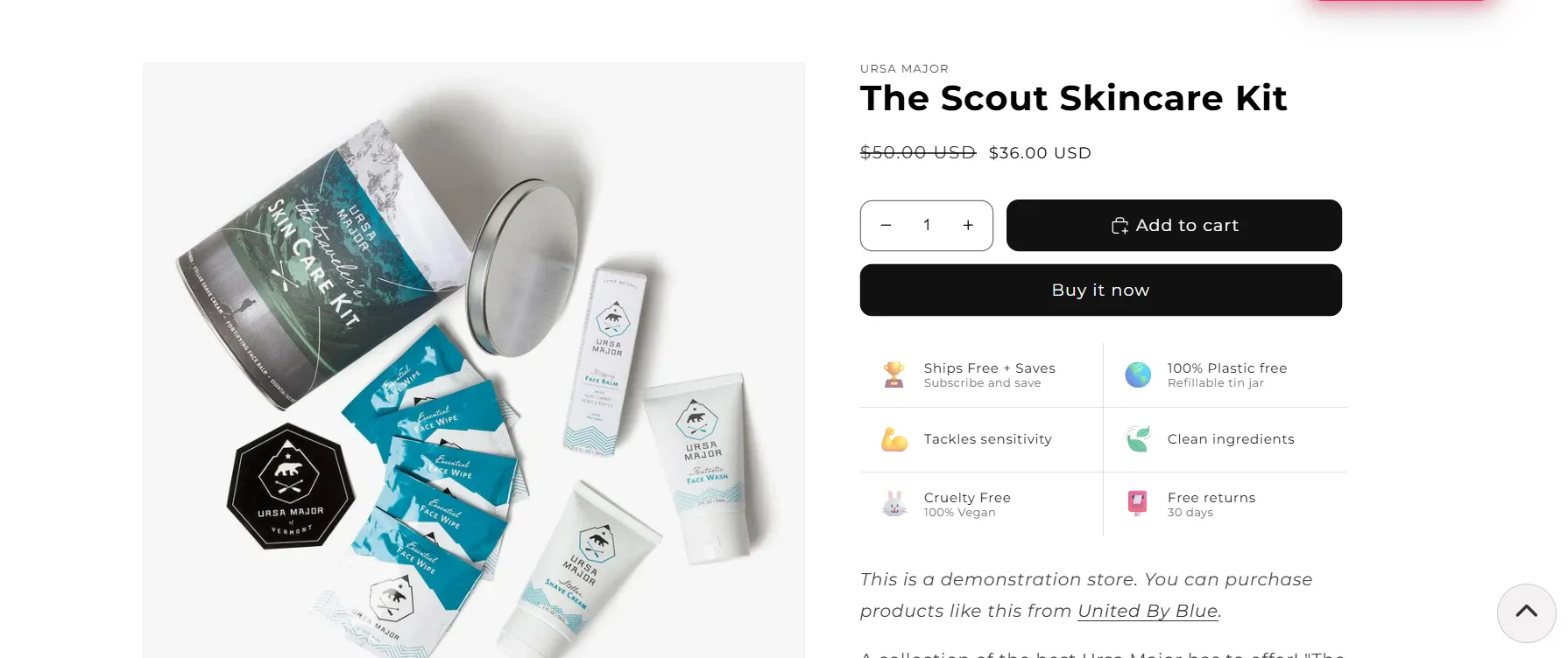 Preview of the Back to Top Shopify section
