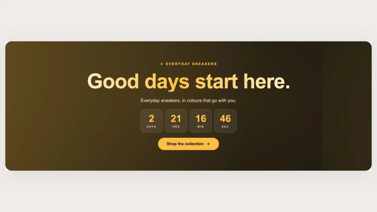 Preview of the Countdown Drop 1 Shopify section
