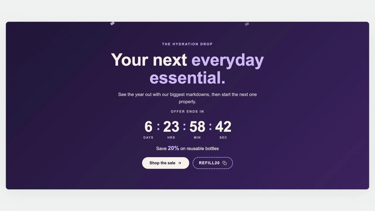Preview of the Countdown Sale 2 Shopify section
