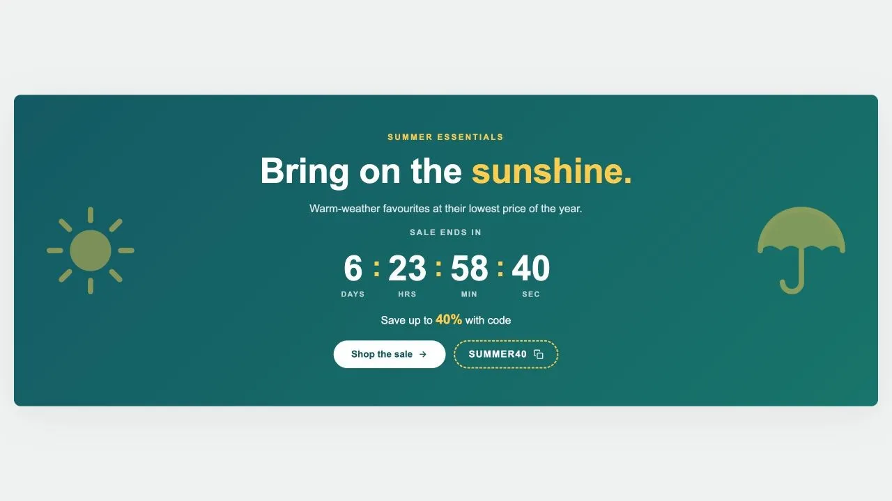 Preview of the Countdown Sale 4 Shopify section