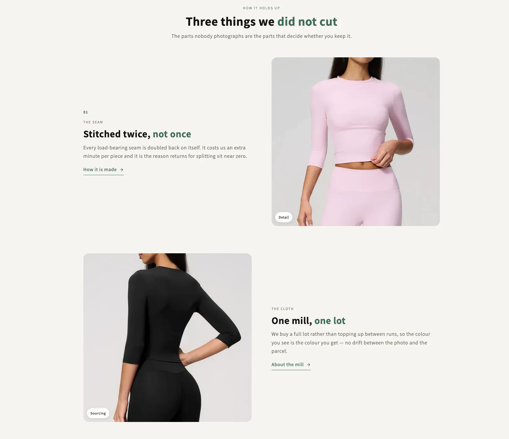 Preview of the Feature Rows Shopify section
