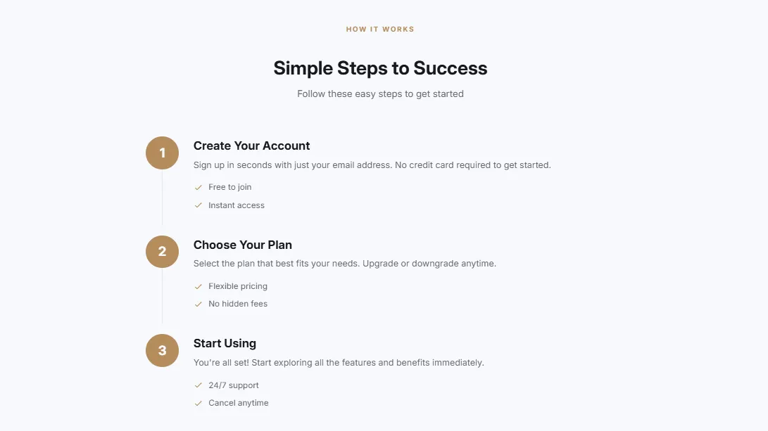 Preview of the Features Numbered Shopify section
