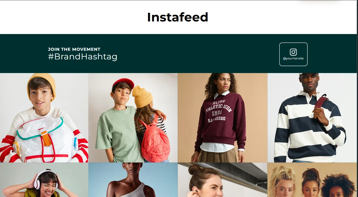 Preview of the Follow Us on Instagram Shopify section