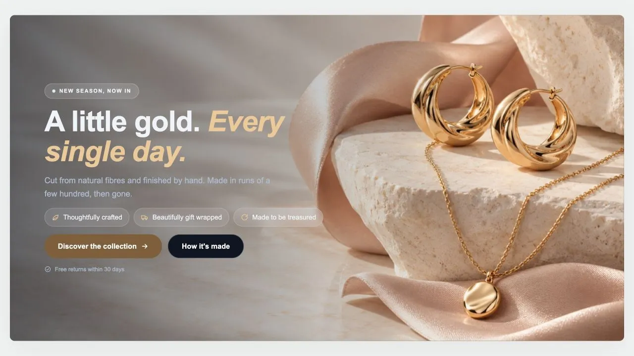 Preview of the Hero Image 3 Shopify section
