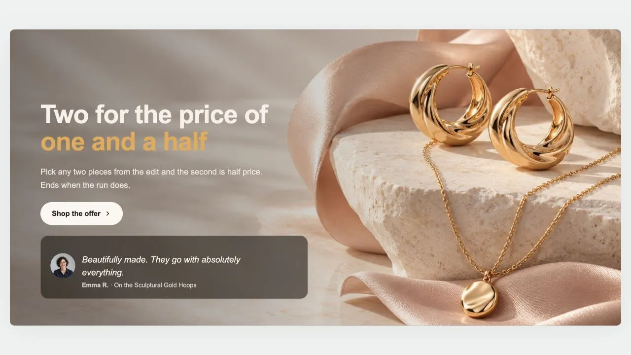 Preview of the Hero Review 2 Shopify section