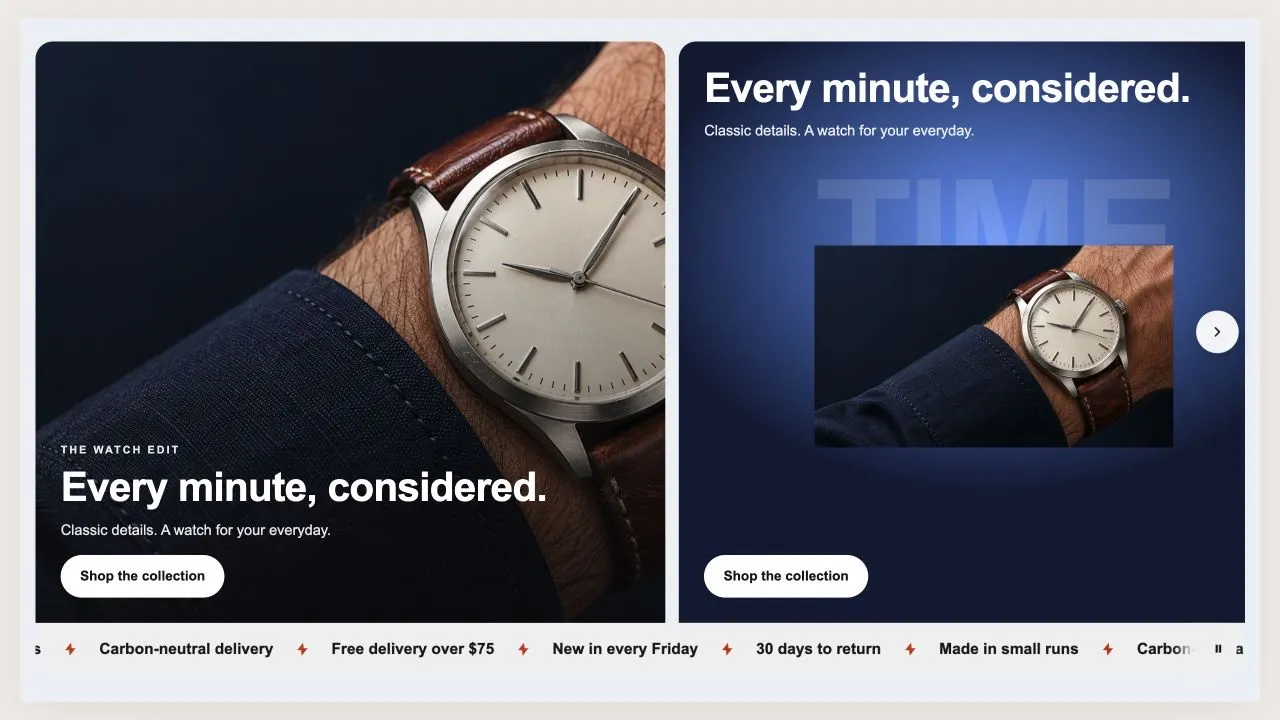 Preview of the Hero Slider 1 Shopify section