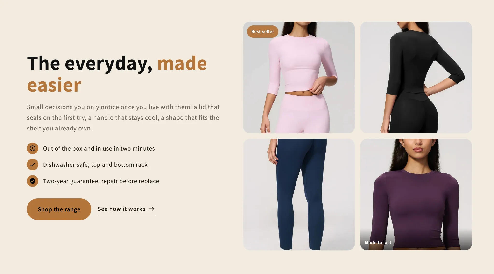 Preview of the Image Collage Shopify section