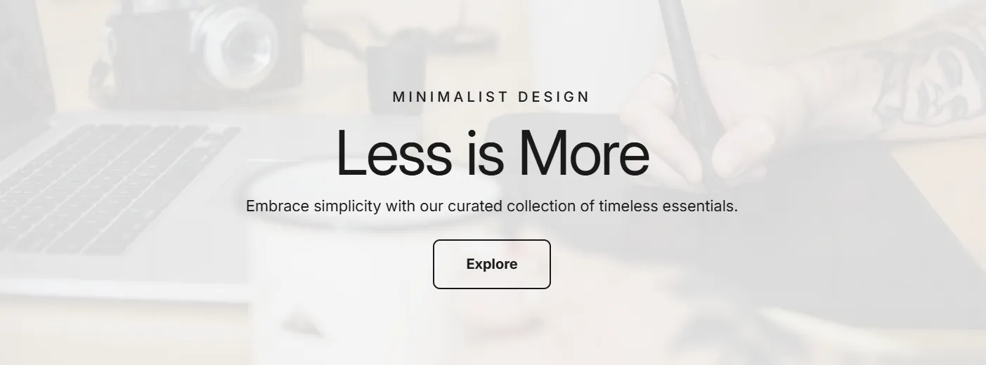Preview of the Minimal Text Banner Shopify section