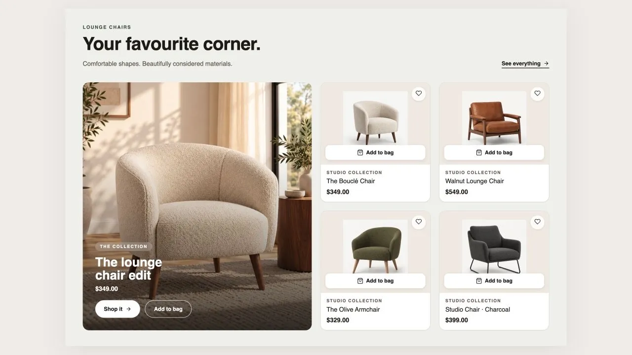 Preview of the Product Grid 1 Shopify section