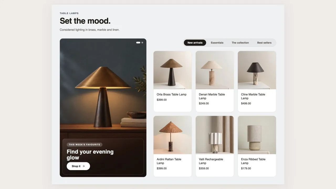 Preview of the Product Grid 2 Shopify section