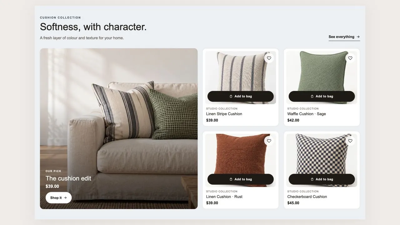 Preview of the Product Grid 4 Shopify section