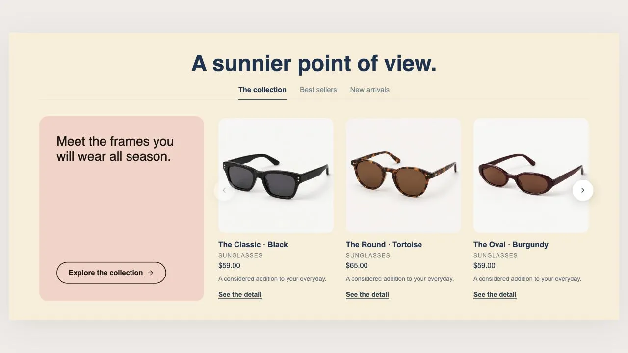 Preview of the Product Slider 3 Shopify section