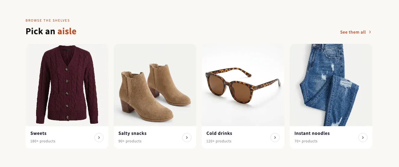 Preview of the Shop Collections 1 Shopify section