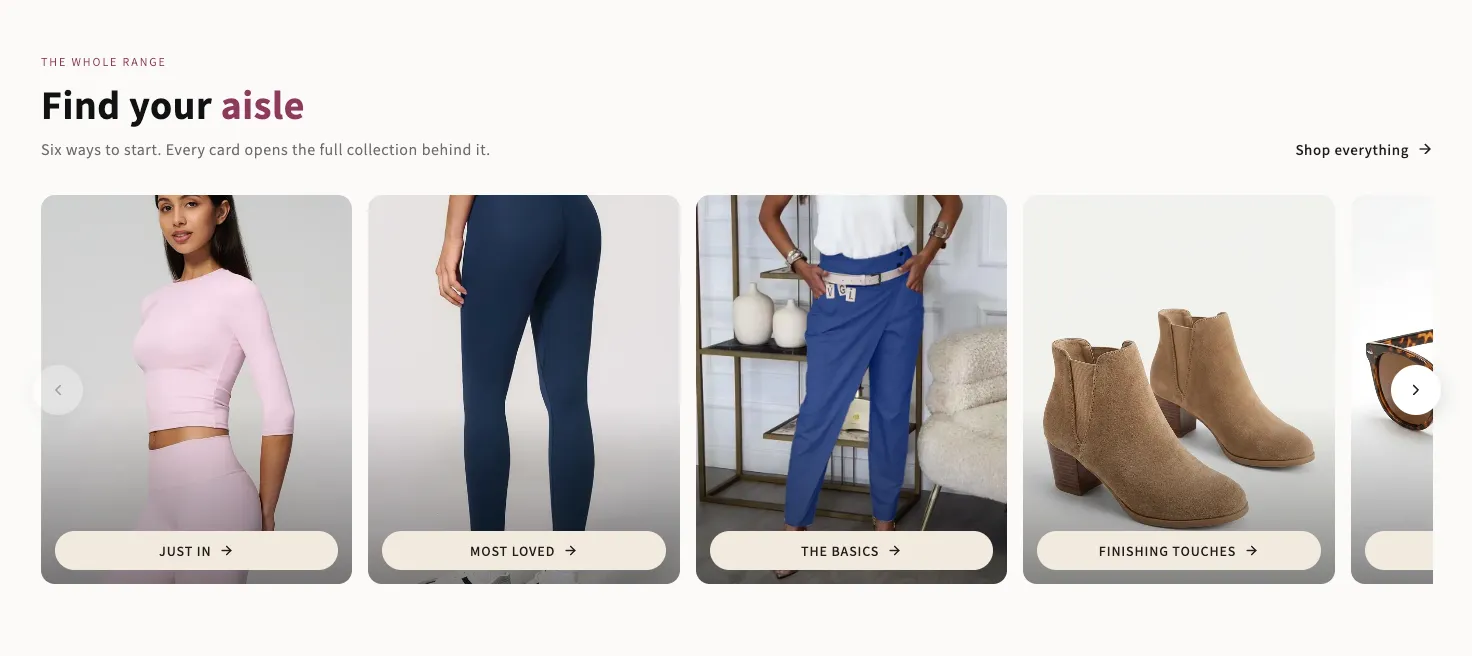 Preview of the Shop Collections 4 Shopify section