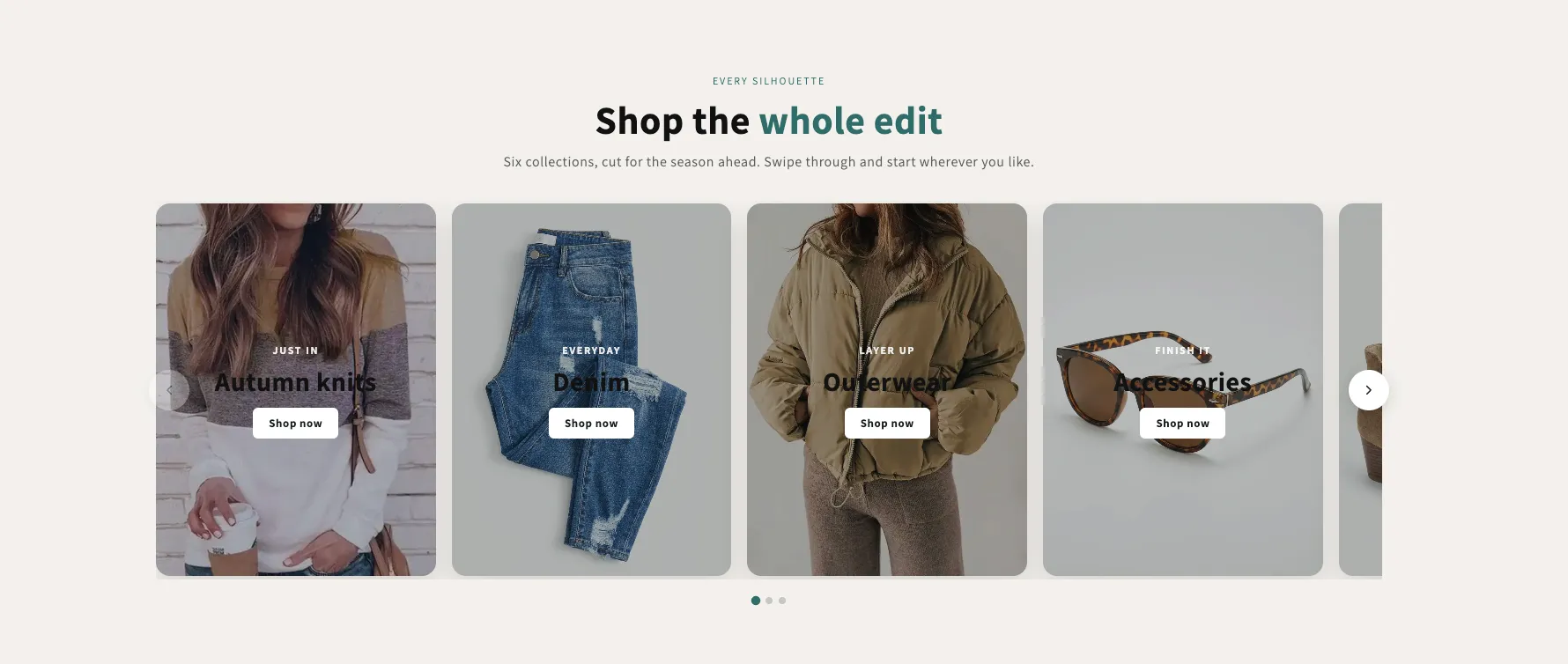 Preview of the Shop Collections 7 Shopify section