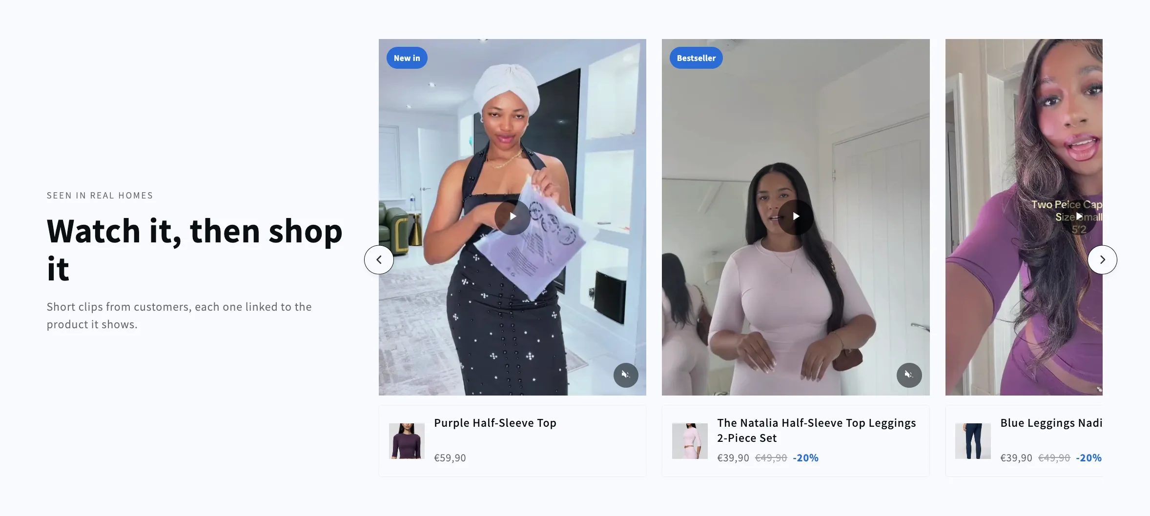Preview of the Shoppable Slider Shopify section