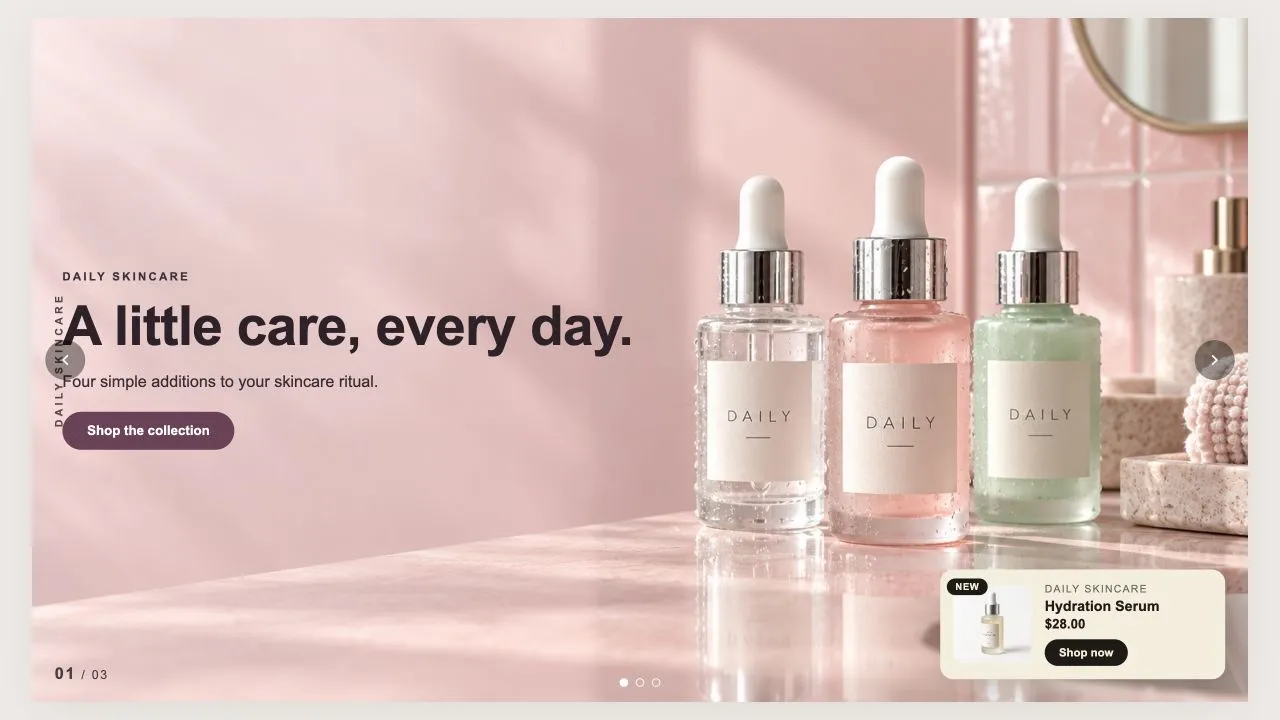 Preview of the Slideshow 2 Shopify section