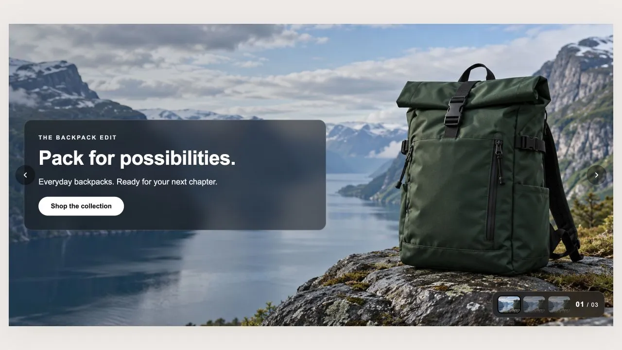 Preview of the Slideshow 3 Shopify section