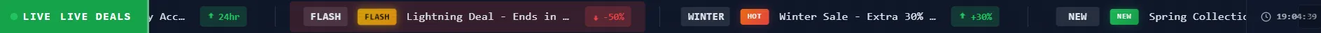 Preview of the Stock Ticker Pro Shopify section