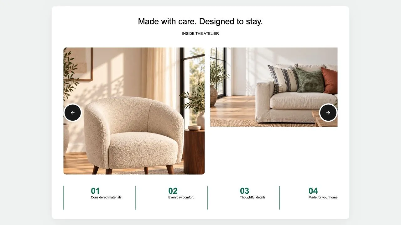 Preview of the Study Slider Shopify section