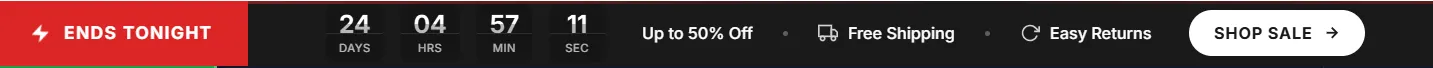 Preview of the Urgency Split Bar Shopify section