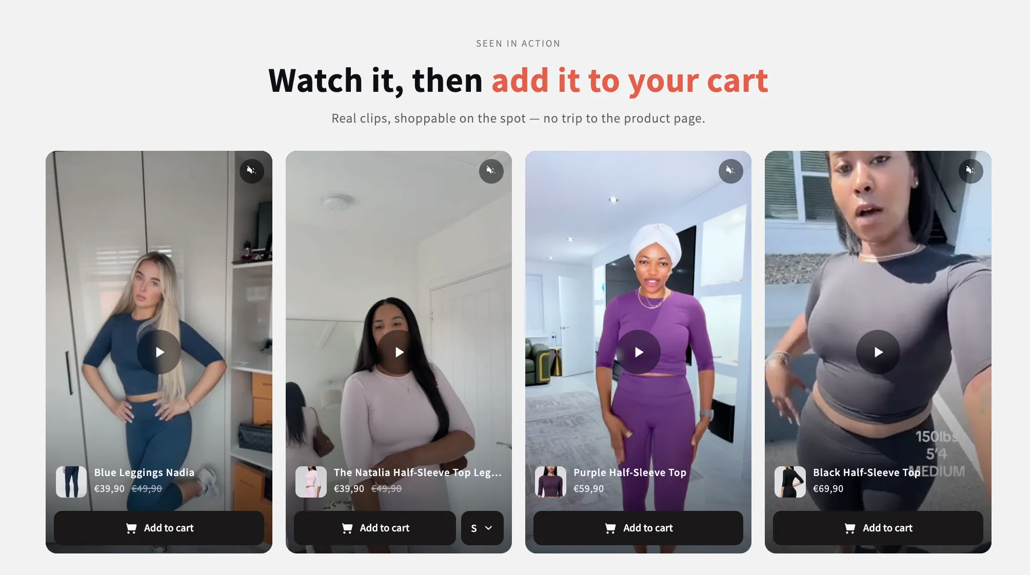 Preview of the Video Quick Shop Shopify section