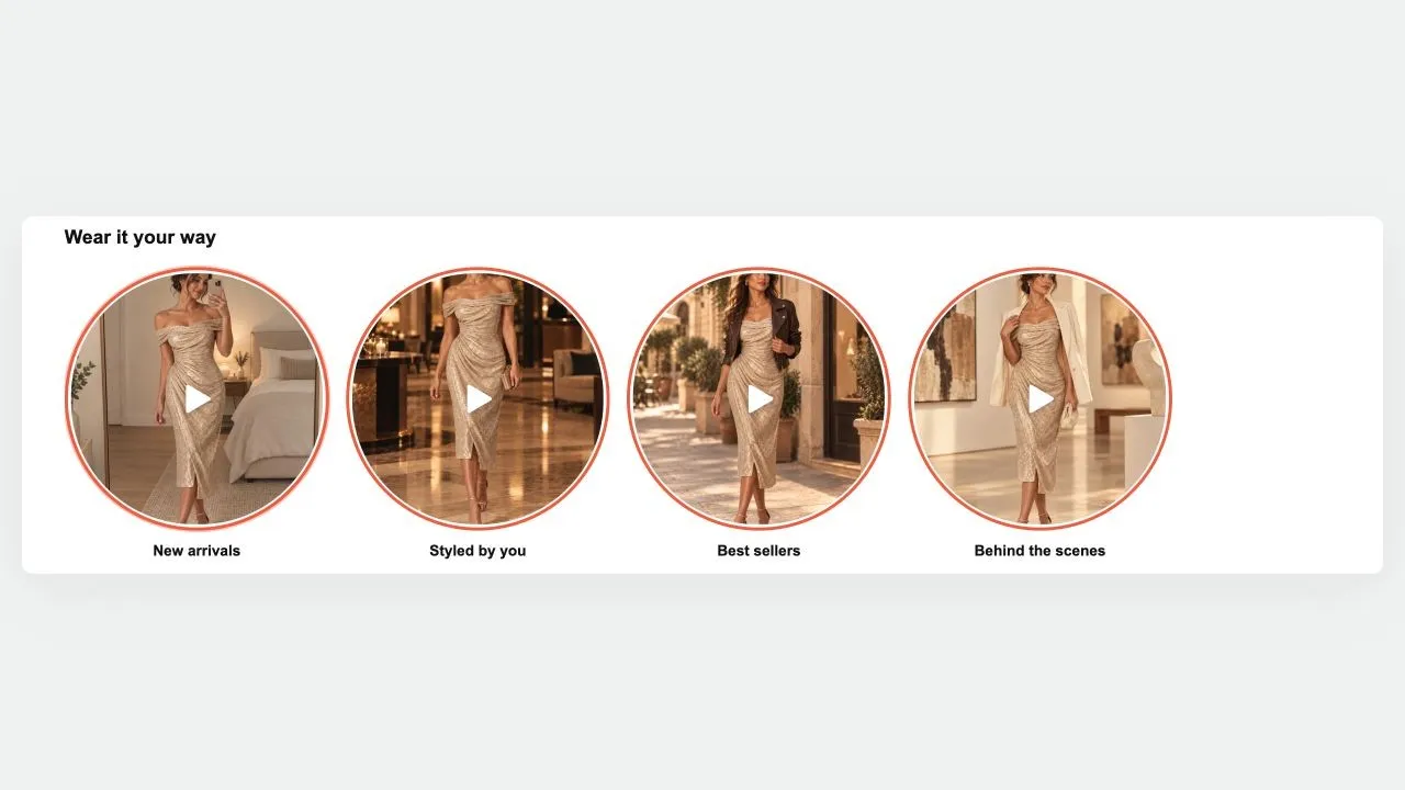 Preview of the Video Stories Shopify section