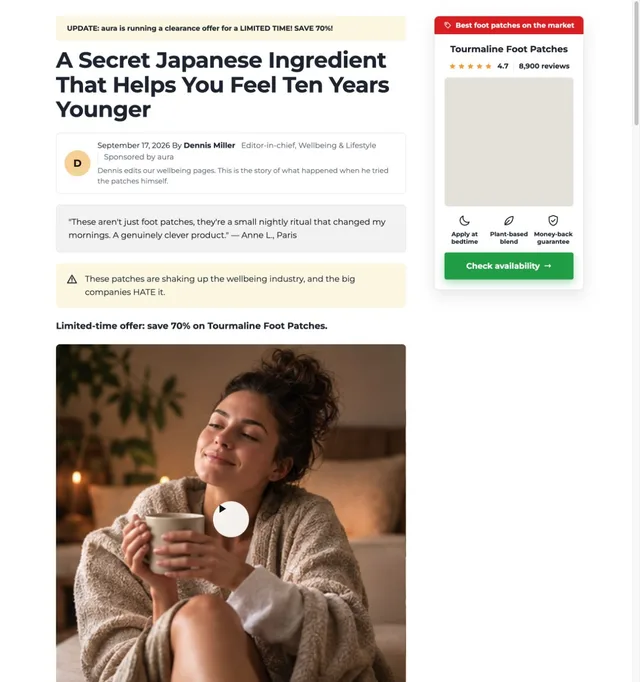 Editor's Story · Detox Foot Patches page template preview