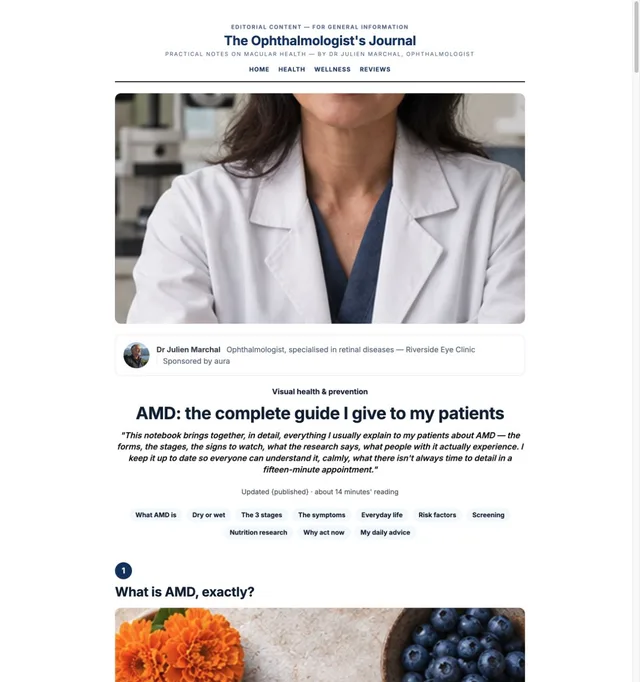 Doctor's Guide · Eye Health Supplement page template preview