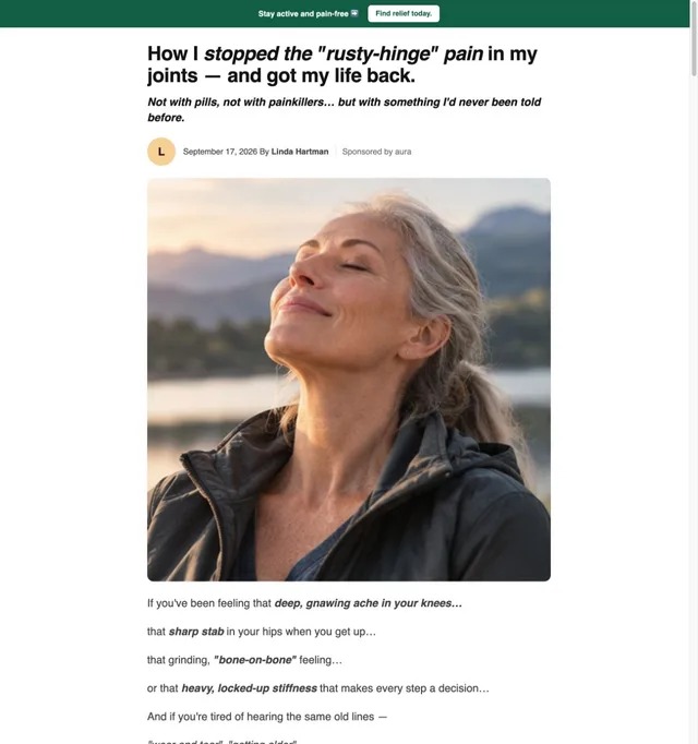 Long-Form Story · Joint Balm page template preview