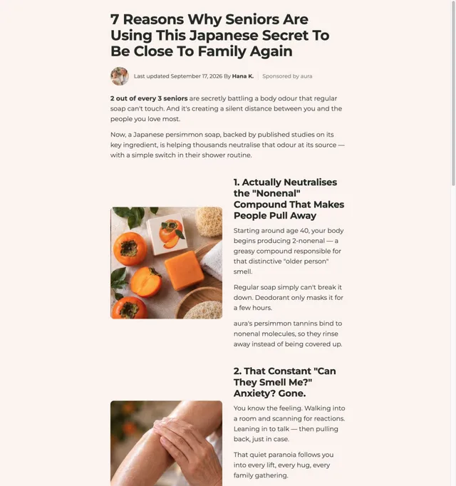 7 Reasons · Persimmon Soap (Seniors) page template preview