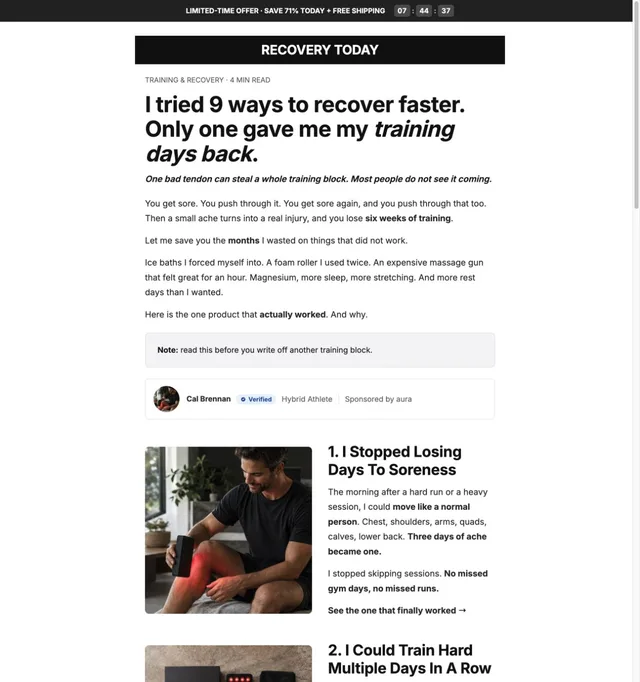9 Ways Listicle · Red Light Panel page template preview
