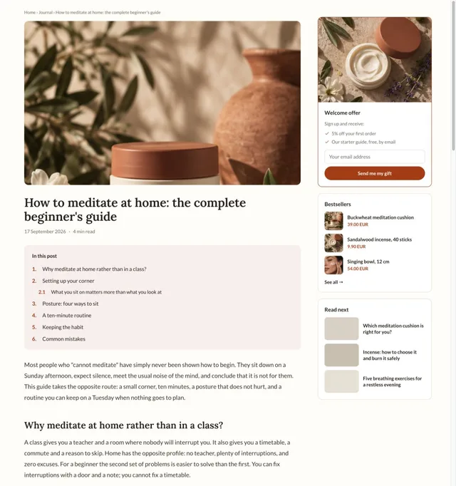 Guide Article · Cards & Sidebar page template preview
