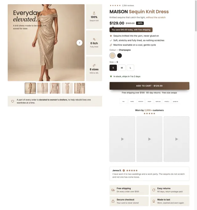 Fashion Shopify page template